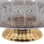 Τουρτιέρα - πιατέλα πλαστική κολωνάτη με καπάκι Φ31Χ25 εκ. φιμέ με χρυσό - KESKOR 42647-1 - Image 4