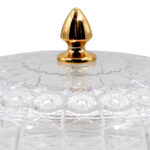 Τουρτιέρα - πιατέλα πλαστική κολωνάτη με καπάκι Φ31Χ25 εκ. διάφανη με χρυσό - KESKOR 42647-2 - Image 3