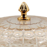 Τουρτιέρα - πιατέλα πλαστική κολωνάτη με καπάκι Φ31Χ25 εκ. μελί με χρυσό - KESKOR 42647-3 - Image 3