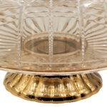 Τουρτιέρα - πιατέλα πλαστική κολωνάτη με καπάκι Φ31Χ25 εκ. μελί με χρυσό - KESKOR 42647-3 - Image 4