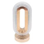 Πορτατίφ LED επαναφορτιζόμενο 12Χ10Χ26 εκ. χρυσό με μεταλλική βάση και ακρυλικό διακοσμητικό - KESKOR 80440