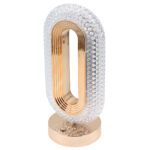 Πορτατίφ LED επαναφορτιζόμενο 12Χ10Χ26 εκ. χρυσό με μεταλλική βάση και ακρυλικό διακοσμητικό - KESKOR 80440 - Image 4