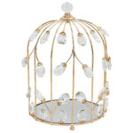 Διακοσμητικό μεταλλικό Φ21Χ31 εκ. Χρυσό με κρύσταλλα και καθρέπτη - KESKOR 43084-2 - Image 3