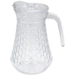 Κανάτα γυάλινη 1400 ml 16Χ13Χ20 εκ. με ανάγλυφο σχέδιο και πλαστικό καπάκι - KESKOR 61383-2
