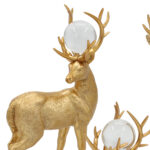 Διακοσμητικά polyresin τεμ 3 Ελάφια Χρυσά με γυάλινες μπάλες - KESKOR 69608 - Image 2