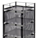 Τρόλεϊ - μανάβης μεταλλικός 26Χ26Χ93 εκ. μαύρος με 5 περιστρεφόμενα ράφια - KESKOR 51378 - Image 3