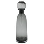 Καράφα - Ανθοδοχείο γυάλινο χειροποίητο Φ12Χ41 εκ. Φιμέ Μαύρο - KESKOR 39411