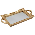 Διακοσμητικό - δίσκος πλαστικός 33Χ19 εκ. Χρυσός με καθρέπτη - KESKOR 72836