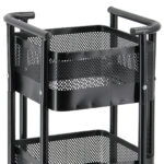 Τρόλεϊ - μανάβης μεταλλικός 30Χ30Χ80 εκ. μαύρος με 3 καλάθια - KESKOR 51381 - Image 2