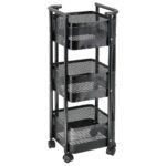 Τρόλεϊ - μανάβης μεταλλικός 30Χ30Χ80 εκ. μαύρος με 3 καλάθια - KESKOR 51381