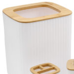 Σετ μπάνιου πλαστικό 6 τεμ Λευκό με bamboo - KESKOR 42665-3 - Image 2