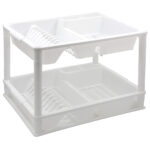 Πιατοθήκη πλαστική διώροφη 45Χ37Χ33 εκ. Λευκή - KESKOR 42670-1