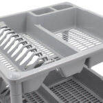 Πιατοθήκη πλαστική διώροφη 45Χ37Χ33 εκ. Γκρι - KESKOR 42670-2 - Image 2