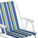 Καρέκλα παραλίας μεταλλική πτυσσόμενη ριγέ – KESKOR 04743-19 - Image 2