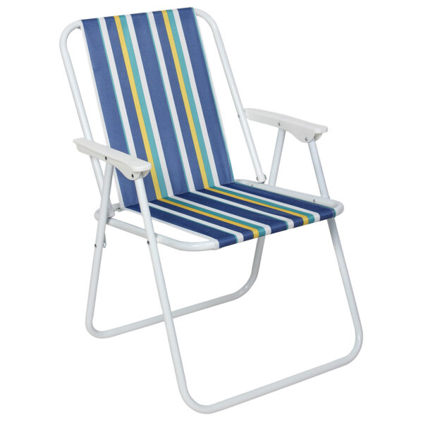 Καρέκλα παραλίας μεταλλική πτυσσόμενη ριγέ – KESKOR 04743-19