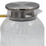 Κανάτα γυάλινη 2000 ml 17Χ11,5Χ23,5 εκ. Διάφανη με ΙΝΟΧ καπάκι - KESKOR 54372 - Image 2