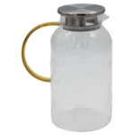 Κανάτα γυάλινη 2000 ml 17Χ11,5Χ23,5 εκ. Διάφανη με ΙΝΟΧ καπάκι - KESKOR 54372