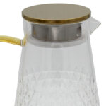 Κανάτα γυάλινη 1500 ml 16Χ12,5Χ21,5 εκ. Διάφανη με ΙΝΟΧ Χρυσό καπάκι - KESKOR 54373 - Image 3