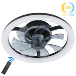 Ανεμιστήρας οροφής με 7 πτερύγια Φ40Χ12 εκ. 53 Watt με φωτισμό LED και controller Μαύρο - KESKOR 536600