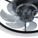 Ανεμιστήρας οροφής με 7 πτερύγια Φ48Χ12 εκ. 65 Watt με φωτισμό LED και controller Μαύρο - KESKOR 536601 - Image 2