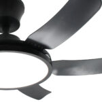 Ανεμιστήρας οροφής με 6 πτερύγια Φ76Χ27 εκ. 60 Watt με φωτισμό LED και controller Μαύρο - KESKOR 653370 - Image 2