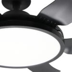 Ανεμιστήρας οροφής με 6 πτερύγια Φ76Χ27 εκ. 60 Watt με φωτισμό LED και controller Μαύρο - KESKOR 653370 - Image 4