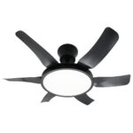 Ανεμιστήρας οροφής με 6 πτερύγια Φ76Χ27 εκ. 60 Watt με φωτισμό LED και controller Μαύρο - KESKOR 653370 - Image 5