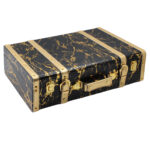 Βαλίτσα - Κουτί αποθήκευσης 46Χ29Χ14 εκ. PU Μαύρο Χρυσό - KESKOR 52206-2