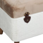 Μπαούλο - Σκαμπό ξύλινο 80Χ40Χ44 εκ. Βελουτέ - Γούνα Εκρού-Καφέ - KESKOR 52205-1 - Image 3