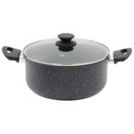 Κατσαρόλα αλουμινίου αντικολλητική Ν26 με κεραμική επίστρωση πέτρας και πυρίμαχο καπάκι - KESKOR 60431