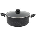 Κατσαρόλα αλουμινίου αντικολλητική Ν28 με κεραμική επίστρωση πέτρας και πυρίμαχο καπάκι - KESKOR 60432
