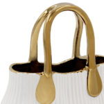 Ανθοδοχείο - Διακοσμητικό κεραμικό 21Χ10Χ25 εκ. Τσάντα Λευκό Χρυσό - KESKOR 63044 - Image 2