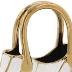 Ανθοδοχείο - Διακοσμητικό κεραμικό 24Χ10Χ25 εκ. Τσάντα Λευκό Χρυσό - KESKOR 63045 - Image 3