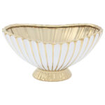 Κουπ διακοσμητικό κεραμικό 33Χ21Χ16 εκ. Λευκό Χρυσό - KESKOR 63052