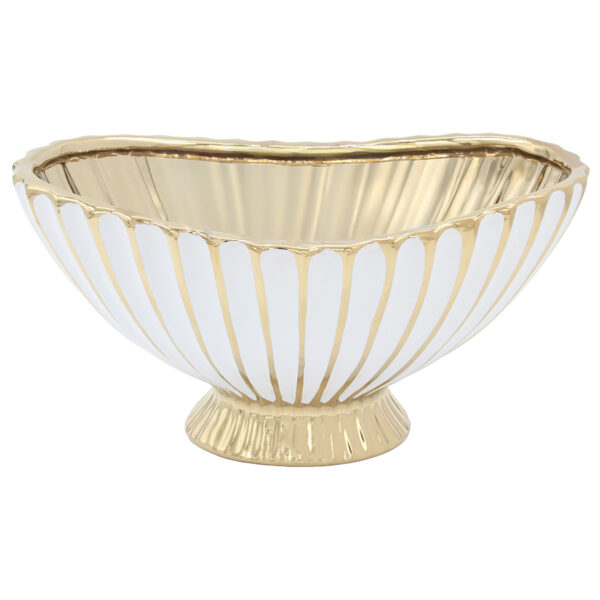 Κουπ διακοσμητικό κεραμικό 33Χ21Χ16 εκ. Λευκό Χρυσό - KESKOR 63052