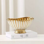 Κουπ διακοσμητικό κεραμικό 27Χ18Χ14 εκ. Λευκό Χρυσό - KESKOR 63053 - Image 3