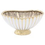 Κουπ διακοσμητικό κεραμικό 27Χ18Χ14 εκ. Λευκό Χρυσό - KESKOR 63053