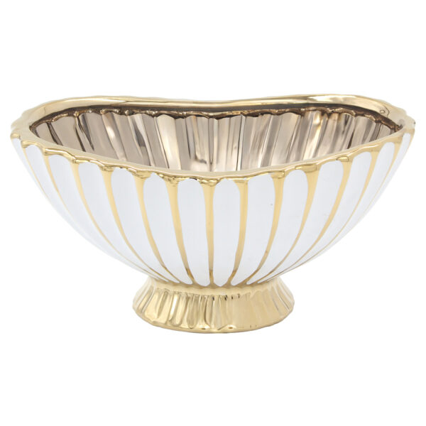 Κουπ διακοσμητικό κεραμικό 27Χ18Χ14 εκ. Λευκό Χρυσό - KESKOR 63053