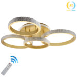 Φωτιστικό οροφής LED 93Χ80Χ18 εκ. 210W Χρυσό με controller - KESKOR 868471