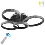 Φωτιστικό οροφής LED 93Χ80Χ18 εκ. 210W Μαύρο με controller - KESKOR 868472