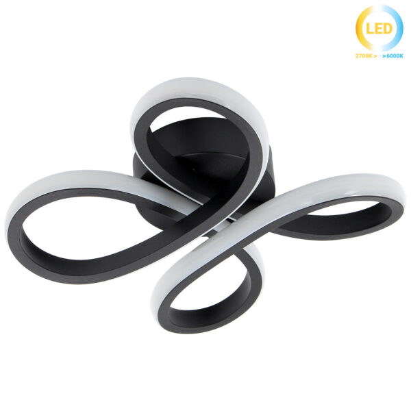 Φωτιστικό οροφής LED 16W 21Χ21Χ7 εκ. Μαύρο - KESKOR 472707