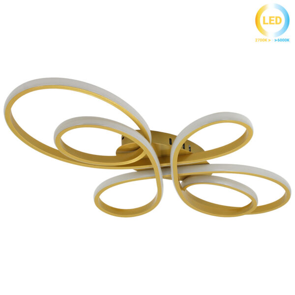 Φωτιστικό οροφής LED 42W 65Χ41Χ7 εκ. Χρυσό - KESKOR 472710