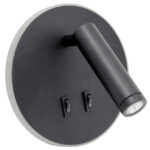 Απλίκα τοίχου - Σποτ LED 7W 15Χ9Χ15 εκ. Μαύρο με διπλό διακόπτη - KESKOR 472711 - Image 6