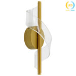 Απλίκα τοίχου LED 3W 13Χ8,5Χ30 εκ. Χρυσή με ακρυλικό - KESKOR 472714