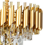 Φωτιστικό κρεμαστό μεταλλικό 5 Χ Ε14 Φ38Χ29 εκ. Χρυσό με κρύσταλλα - KESKOR 278604 - Image 3