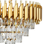 Φωτιστικό κρεμαστό μεταλλικό 8 Χ Ε14 Φ48Χ44 εκ. Χρυσό με κρύσταλλα - KESKOR 278605 - Image 3