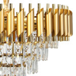 Φωτιστικό κρεμαστό μεταλλικό 10 Χ Ε14 Φ58Χ40 εκ. Χρυσό με κρύσταλλα - KESKOR 278606 - Image 3