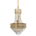 Φωτιστικό κρεμαστό μεταλλικό 6 Χ Ε14 Φ39Χ63 εκ. Χρυσό με κρύσταλλα - KESKOR 160900 - Image 2