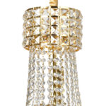 Φωτιστικό κρεμαστό μεταλλικό 6 Χ Ε14 Φ39Χ63 εκ. Χρυσό με κρύσταλλα - KESKOR 160900 - Image 3