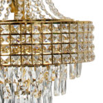 Φωτιστικό κρεμαστό μεταλλικό 6 Χ Ε14 Φ39Χ63 εκ. Χρυσό με κρύσταλλα - KESKOR 160900 - Image 4